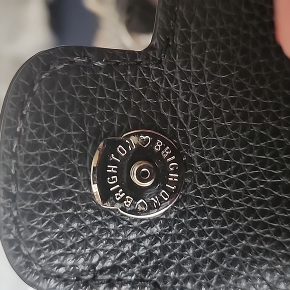 New Brighton "On the Edge" Black Pebble Leather Crossbody, NWT - Picture 6 of 9